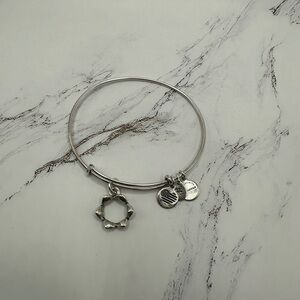 Alex and Ani Silver Adjustable Crown Charm Bracelet